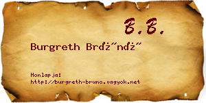Burgreth Brúnó névjegykártya